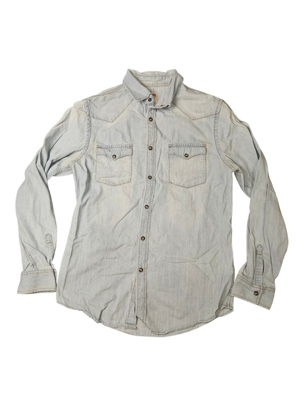 Mossimo Supply Co. Acid Wash Men's Denim Western Button-Down Shirt
